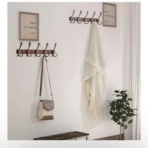Wall Mounted Coat Rack - 5 Tri Hooks Heavy Duty Stainless Steel Metal Coat Ho