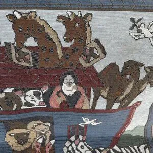 Wall Tapestry Noah's Ark And They Came Two By Two Nursery Child Room