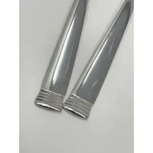 Wallace NAPOLI Glossy Serving Slotted Spoons 8 7/8” Stainless Flatware Set Of 2