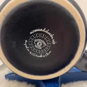 Wandering Moon Stay Wild Moon Child Evil Eye Greek Symbol Navy Blue Ceramic Mug