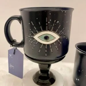 Wandering Moon Stay Wild Moon‎ Child Evil Eye Greek Symbol Navy Blue Ceramic Mug