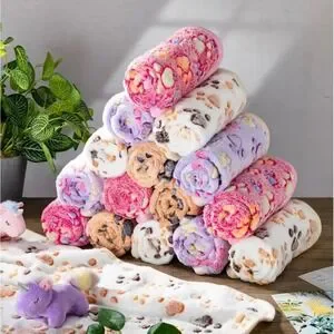 Warm & Soft Fluffy Fleece Flannel Pet Cat Dog Blanket Mat Throw 24x16" SMALL 4pk