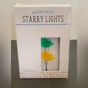 Warm white starry lights 10 led battery operated balloon shaped string indoor