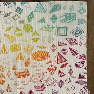 Washable Throw Rug With Colorful Ombre Geometric Print