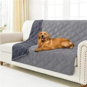 Waterproof Dog Bed Cover Blanket 52x82 Soft Reversible Pet Blanket Gray Comfy NW