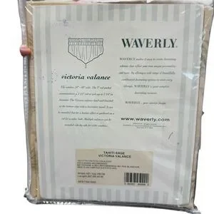 Waverly Victoria Valance Tahiti Sage Palm Tree Print Tassel One Window Treatment