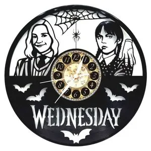 WEDNESDAY vinyl record clock