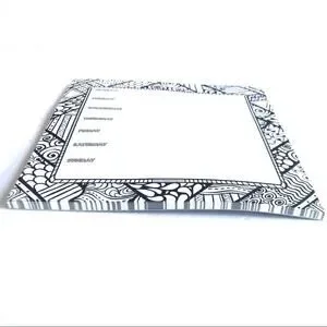 Weekly Calendar Square Paper Pad Black White Print