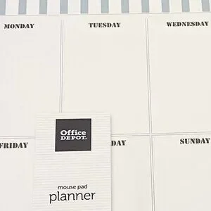 Weekly Desk Calendar Mouse Pad 9" X 8" Stripes Undated NEW Plastic Sealed