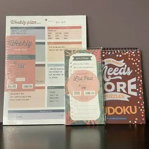 Weekly Task Pad Magnetic List Pad and Sudoku Puzzles Trio Pack