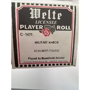 Welte Player Roll Military March Schubert-Tausig C-1471-Bloomfield-Zeislef