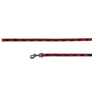Whisker City Cat Adult Kitten Leash Red Buffalo Plaid Check Silver 6 FT