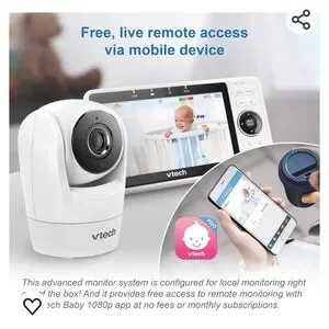 White Baby Monitor With Camera And Display