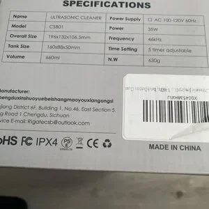 White Digital Ultrasonic Cleaner With LED Display