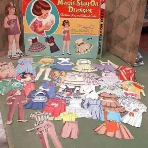 WHITMAN MAGIC STAY ON DRESSES 1960'S & Whitman 1965 Mattel's BABY FIRST STEP