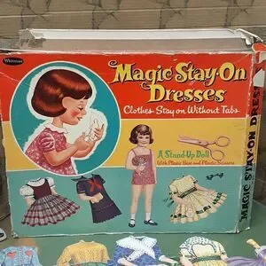 WHITMAN MAGIC STAY ON DRESSES 1960'S & Whitman 1965 Mattel's BABY FIRST STEP
