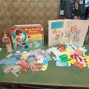 WHITMAN MAGIC STAY ON DRESSES 1960'S & Whitman 1965 Mattel's BABY FIRST STEP