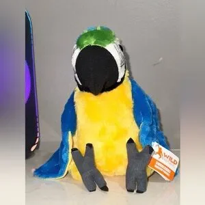 Wild Republic Blue And Yellow Parrot Plush Toy