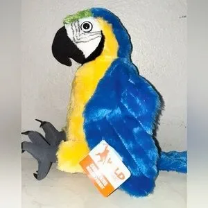 Wild Republic Blue and Yellow Parrot Plush Toy