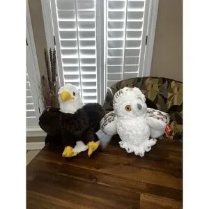 Wild Republic Eagle Bird Brown Owl White Plush Stuffed Animal