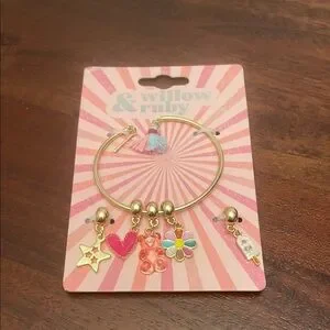 Willow & Ruby Kids Charm Bracelet Set Gold Charm Jewelry New