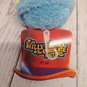 Willy Wonka Chocolate Factory Golden Ticket Boy Pet Toy Squeaker Plush Lot Of 2