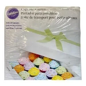 Wilton Folding Tray Cupcake Carrier White Holds 24 Cupcakes New Open Package