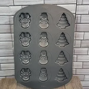 Wilton Holiday Themed Cookie Halloween and Christmas Pan Set Of 2
