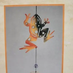 Wind Chime Cadona 90's Spring Frog Soft Bell Dings With Gem Embellishments
