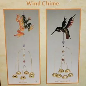 Wind‎ Chime Cadona 90's Spring Frog Soft Bell Dings With Gem Embellishments