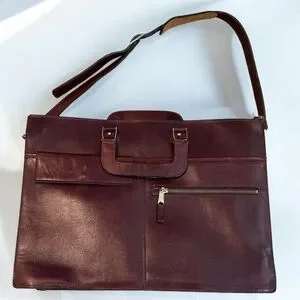Winn International Vintage NEW Leather Briefcase Attache Case Cordovan Burgundy
