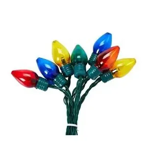 Winter Wonder Lane Solar LED C7 Light Set MultiColor Christmas Holiday 50 Lights