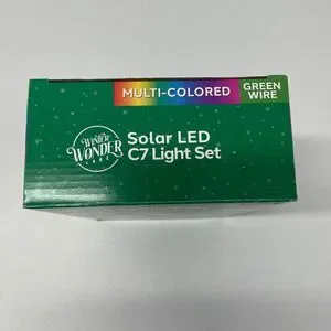 Winter Wonder Lane Solar LED C7 Light Set MultiColor Christmas Holiday 50 Lights