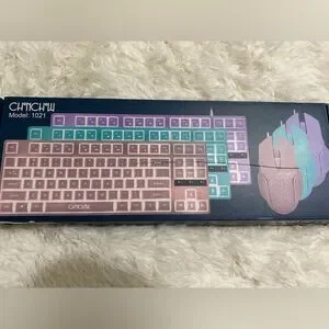 Wired USB Plug And Play Purple Gaming Keyboard With Matching Mouse NIB
