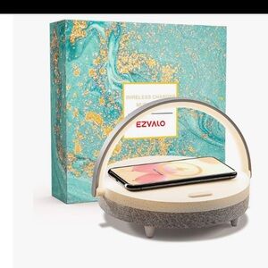 Wireless Charger Music Lamp - Turquoise And Gold