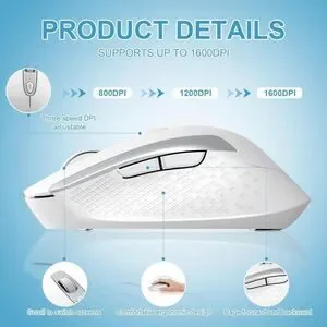 Wireless Computer Mouse 2.4G Ergonomic Optical Mouse 6 Buttons Silent With NIB