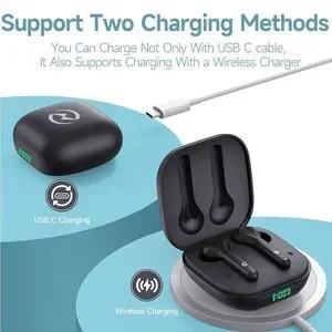 Wireless Earbuds Noise Cancelling 4 Mic Clear Call Bluetooth Headphones Wireless