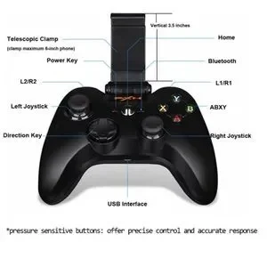 Wireless Gamepad Controller For IOS MFi Gaming Joystick With Clamp Holder