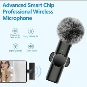 Wireless Lavalier Microphone For IPhone IPad - Black