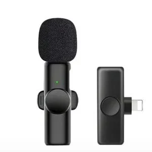 Wireless Lavalier Microphone for iPhone iPad - Black
