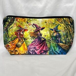Witch cosmetic bag vibrant color NIP zip closure open int great gift soft