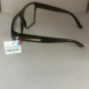 Women’s Large Black Square Clear Lens Black Glasses UV 400 New