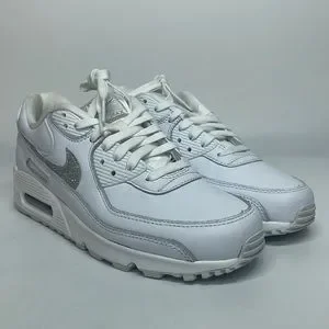 Women’s Nike Air Max 90 SE White Silver Glitter Retro Sneaker FJ4579-100