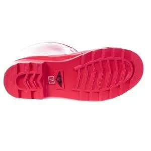 Women's Rainboots Rubber Mid Calf Rain Boots RB-1602 Red Size 7