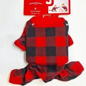 Wondershop Buffalo Check Black/Red Matching Family Dog/Cat Holiday Pajamas New