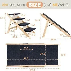 Wood Pet Stairs & Ramp For Small/Medium Dogs And Cats