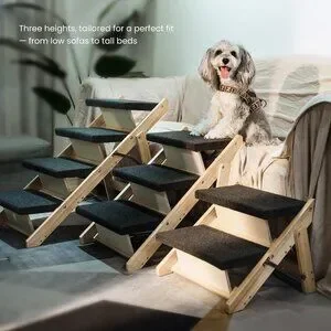 Wood Pet Stairs & Ramp For Small/Medium Dogs And Cats
