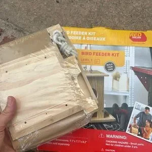 Wooden Bird Feeder Kit - Natural Wood