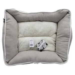 Woof Pet Bed Rectangular Plush 24" Grey & Black Polyester Fiber NEW