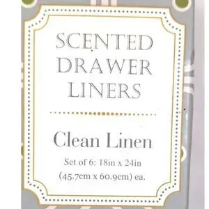 World Market Scented Drawer Liners Clean Linen 5 PKGs 18" X 24"